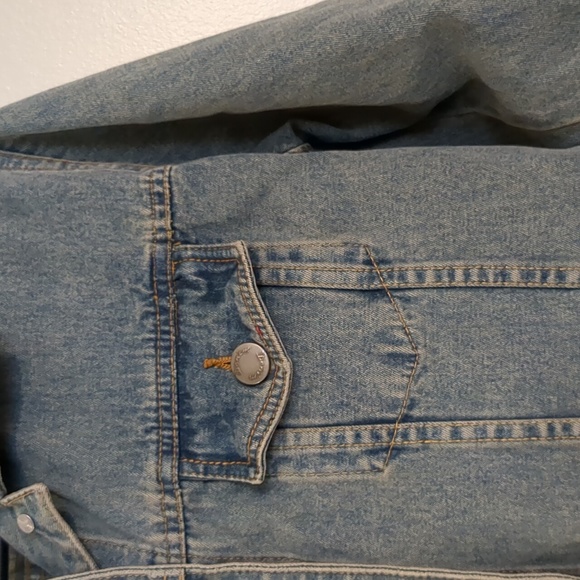 Rustic Denim Cropped Jean Jacket Faded Acid Wash - Picture 4 of 5